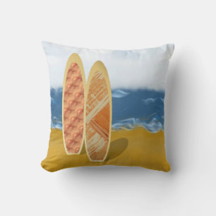 Coussin Panneaux De surf Sur La Plage