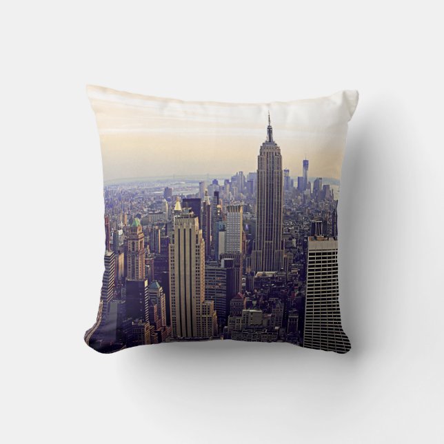 Coussin panorama de NYC Empire State Bldg, WTC 4 (Recto)