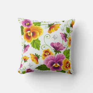 Coussin Pansies vibrantes Lancer l'oreiller
