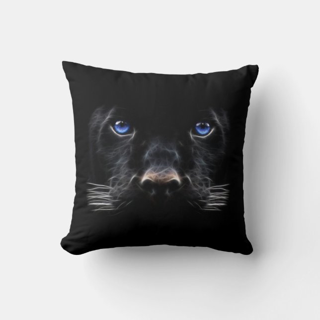 Coussin Panthère aux Yeux Bleus (Recto)
