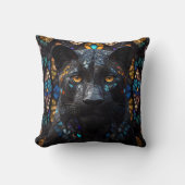 Coussin Panthère noire en verre de fond (Recto)
