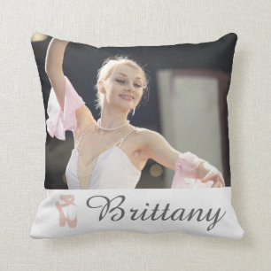 Coussin Pantoufles personnalisées de nom de ballerine de