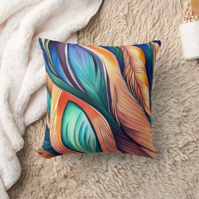 Coussin Paon abstrait (Couverture)