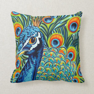Coussin Paon emplumé I