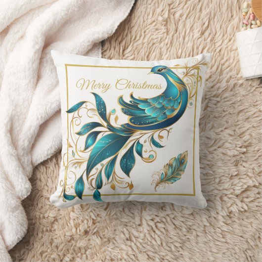 Coussin Paon et plume de Noël (Couverture)