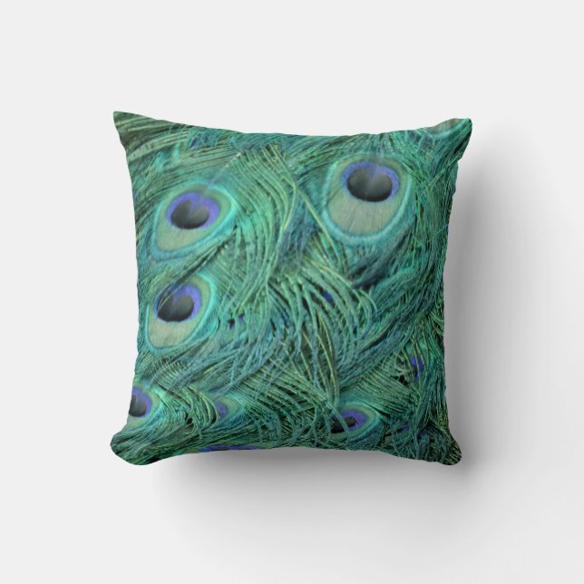 Coussin Paon vert riche (Recto)