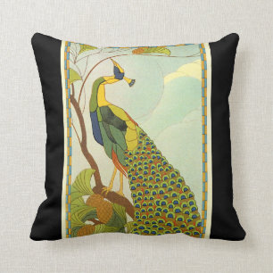 Coussin Paon viennois de Nouveau d'art