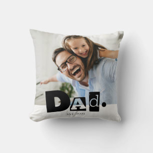 Coussin Papa a établi une photo de famille personnalisée m