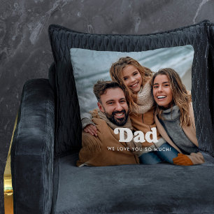 Coussin Papa   Boho Texte superposé avec deux photos