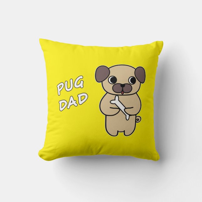 Coussin PAPA CARLIN - Jaune Clair (Recto)