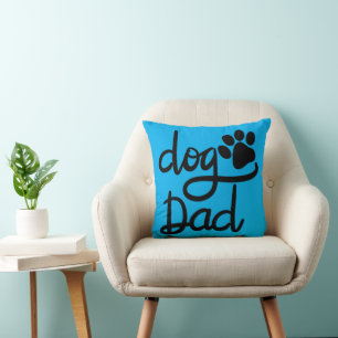 Coussin Papa Chien Drôle Empreinte de Patte de Chien