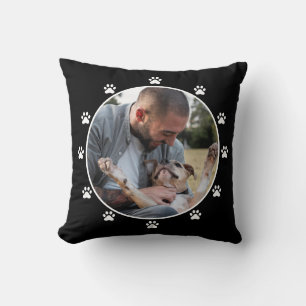 Coussin Papa Chien Empreinte de Patte Photo de Compagnon