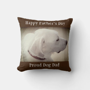 Coussin Papa Chien Fier Brun Foncé