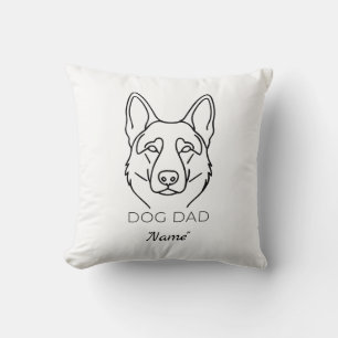 Coussin Papa Chien personnalisé avec nom