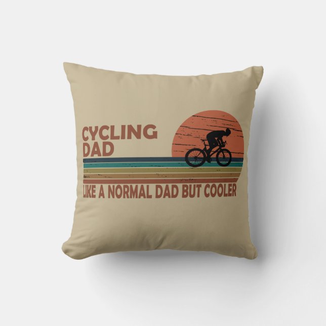 Coussin Papa cycliste drôle qui dit (Recto)