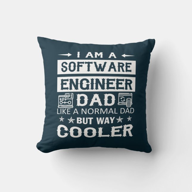 Coussin Papa de Software Engineer (Recto)