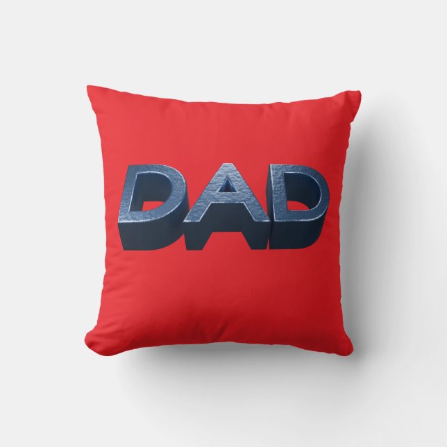 Coussin Papa en acier bleu (Recto)