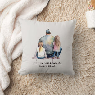 Coussin Papa et filles personnalisées (9)