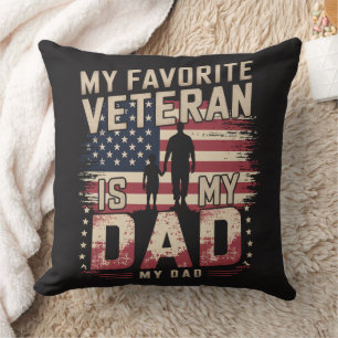 Coussin Papa Fête des Pères Mon Vétéran Préféré