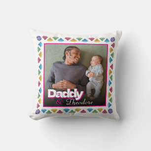 Coussin Papa Fils Fille Famille Personnalisée Photo Keepsa