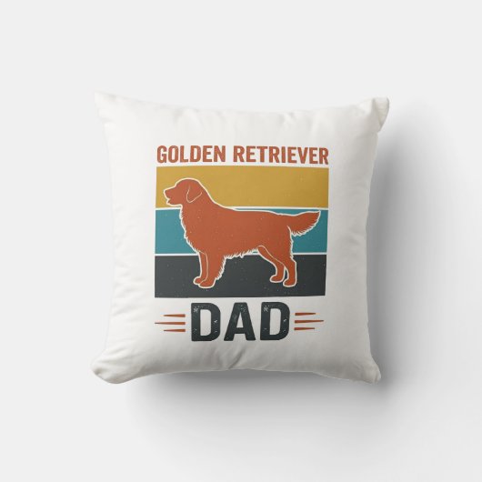 Coussin Papa Golden Retriever Conception Vector pour amate (Recto)