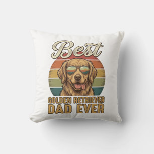 Coussin Papa Golden Retriever Ever T-Shirt Vintage Sunset