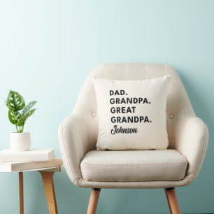 Coussin Papa grand-père grand-grand-père cadeau de Fête de