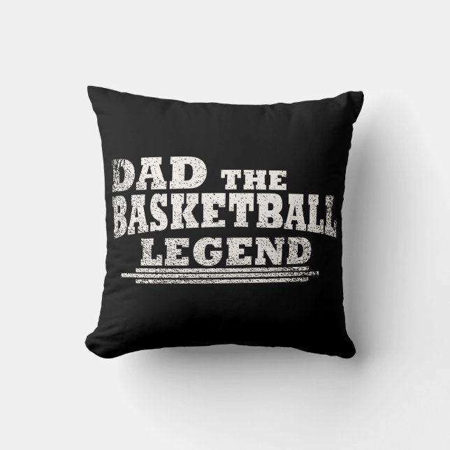 Coussin Papa la légende du basket-ball drôle cadeaux de fê (Recto)