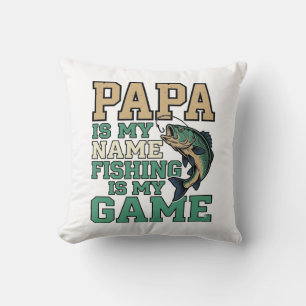 Coussin Papa La pêche est mon jeu Conception de chemise vi