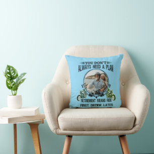 Coussin Papa Motard à la Retraite Photo Personnalisée