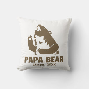 Coussin Papa Ours Brun Grincheux Année de la Paternité