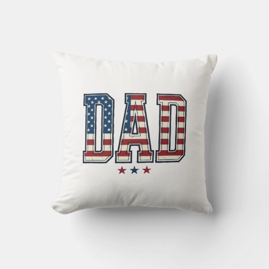 Coussin Papa patriote Drapeau américain Design vectoriel v (Recto)