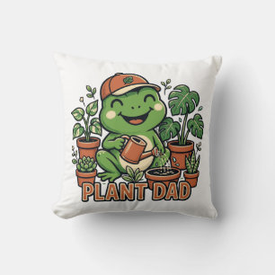 Coussin Papa Plante Grenouille Arrosant des Plantes d'Inté