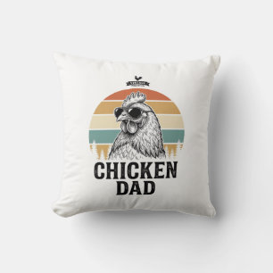 Coussin Papa Poule Vintage Sunset Drôle Amateur de Poule S
