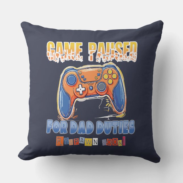 Coussin Papa Video Gamer Drôle Citation (Recto)