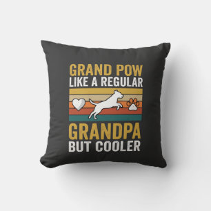 Coussin Papapa Grand-père Amoureux des Chiens Rétro