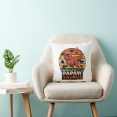 Coussin Papawsaurus Rétro Dinosaure Coucher de Soleil Vect (Chaise)
