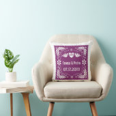 Coussin Pape violet picado inséparables fiesta mariage (Chaise)