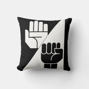Coussin Paper bat Rock – Art minimaliste noir et blanc