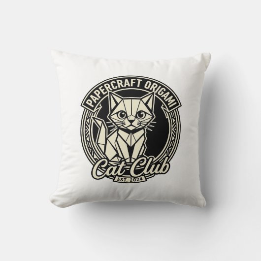 Coussin Papercraft Origami Chat Drôle Chat Graphique - Pap (Recto)