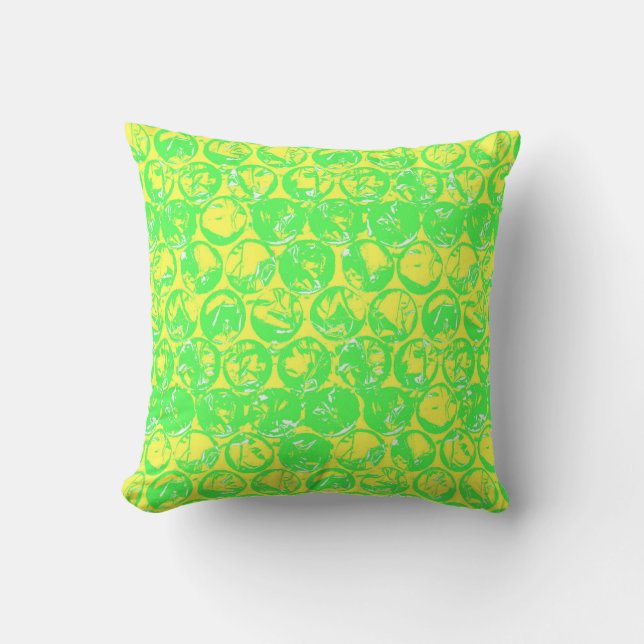 Coussin Papier à bulle d'art pop (Recto)