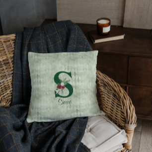 Coussin Papier à lettres illustré de fleurs hivernales S p