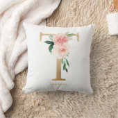 Coussin Papier Aluminium Doré Fleur Lettre T Monogramme Nu (Couverture)