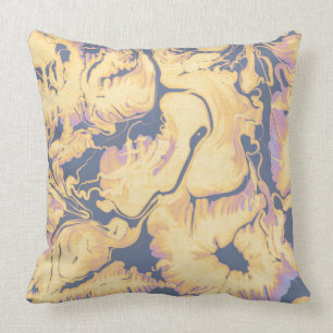 Coussin Papier de marbrure, technique d'ebrus, textur