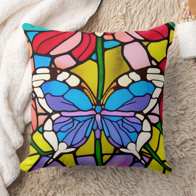 Coussin Papier de verre papillon d'art (Couverture)