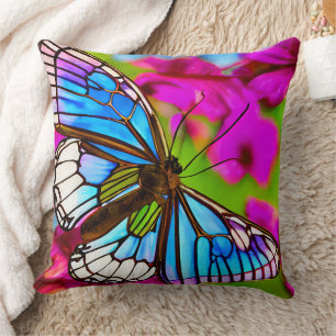 Coussin Papier de verre papillon d'art