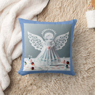 Coussin Papier dentelle Ange Artisanat de Noël Art