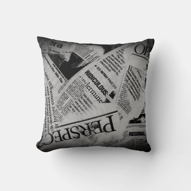 Coussin Papier journal de titres (Recto)