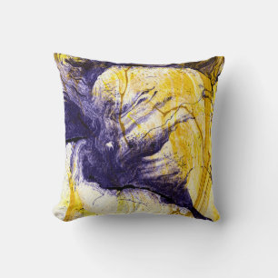 Coussin Papier marbré : Art Acrylique Lumineux