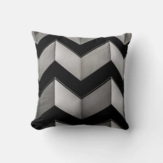 COUSSIN PAPIER NOIR ET BLANC CHEVRON (Recto)